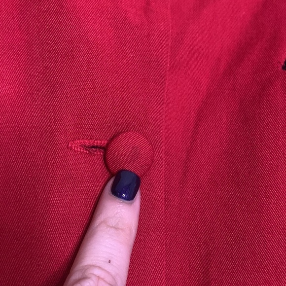 Vintage express long blazer jacket red black velvet new with tags women’s xs - Picture 5 of 8